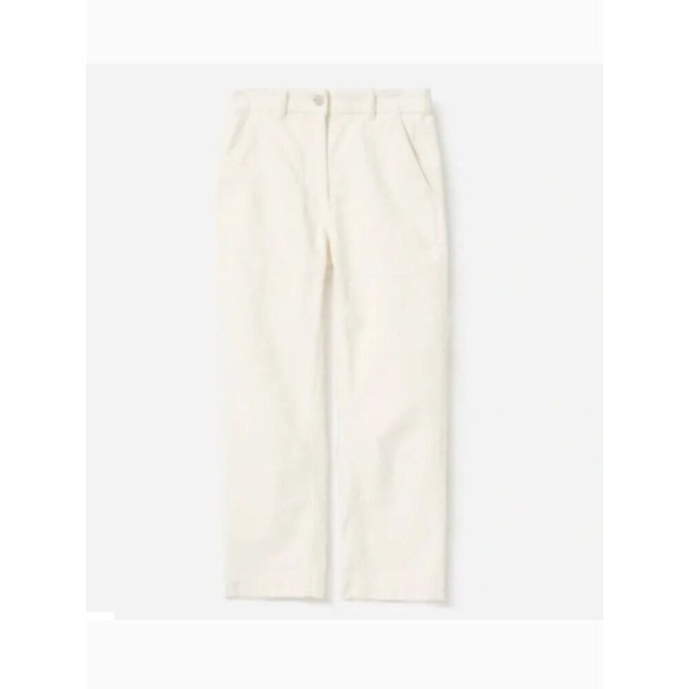 Like New! EVERLANE Corduroy High-Waist Straight Leg Cropped Bone in Size 14